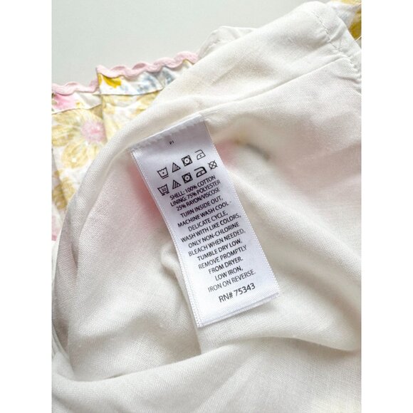 Baby Girl CYNTHIA ROWLEY Pink Yellow Floral Cotton A-Line Tent Dress, Size 24M - Picture 8 of 9